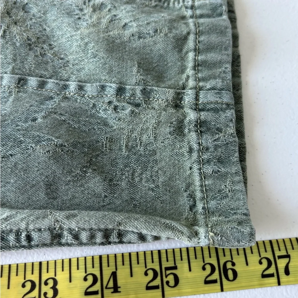 Anthropologie The Wanderer Pants‎ Size 31 Sage Green Jacquard Palm Tree Print
